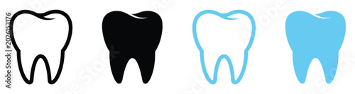 Foto Tooth icon simple human teeth symbol for dental clinic branding, oral hygiene, d