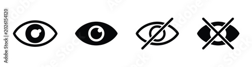 Photos View icon open and closed eye symbols for show or hide content privacy control v