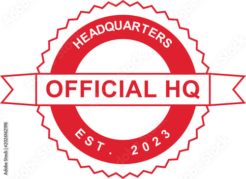 Photos An official red headquarters stamp design establishing a new company or organiza