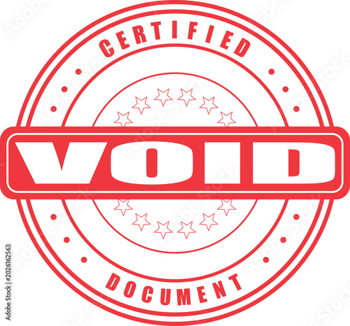 Konstfotografi Essential red void stamp design indicating certified document cancellation or in
