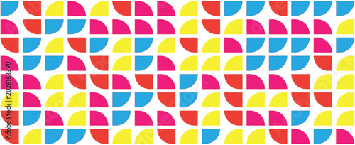 Schilderij op canvas Bright semicircle seamless pattern