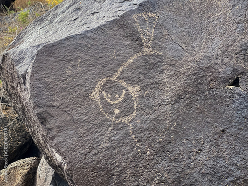 Obraz na plátne Petroglyph National Monument in Albuquerque, New Mexico along West Mesa, a volcanic basalt escarpment