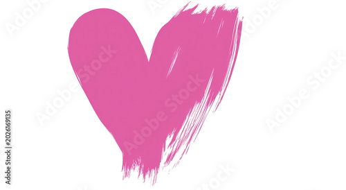 A pink heart shape painted on a transparent background