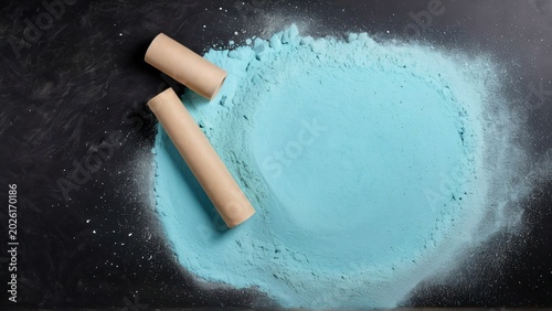 Gym Chalk Dust on Black Background