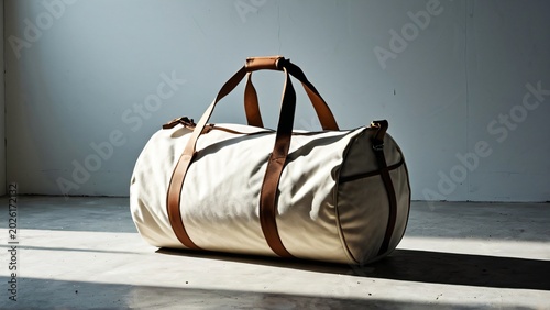 Minimalist Gym Duffel Bag on Concrete