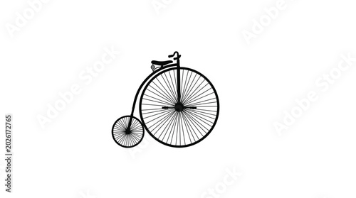 Bild auf Leinwand Penny farthing bicycle silhouette on a white background