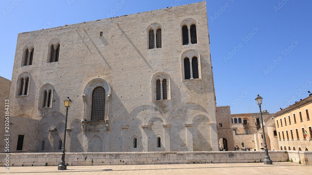 Fototapeta premium Medieval Stone Buildings in Bari Vecchia at Sunny Day