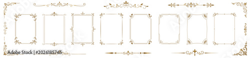 Photos Luxury vintage golden decorative frames and ornamental dividers collection, elegant floral borders isolated on white background for premium invitations design