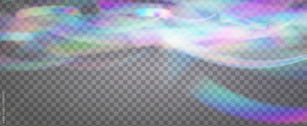 Fototapeta premium Rainbow Light Leak Prism. Iridescent Prism Background. Spectrum Of Color And Light With Sparkle, Glitter, And A Gem-like Aura. Crystal Light Leak Effect.