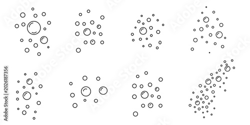 Fotografie Air bubbles black outline  element signs