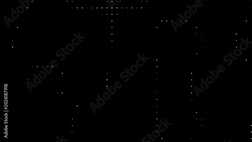 Abstract digital background, with pulsing white, light dots, minimalist, technology grid motion, loop