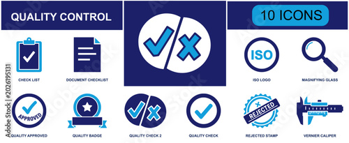 Quadro em tela Quality control icon set