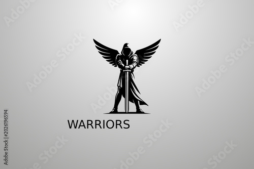 Foto Fighter angel with wings and sword