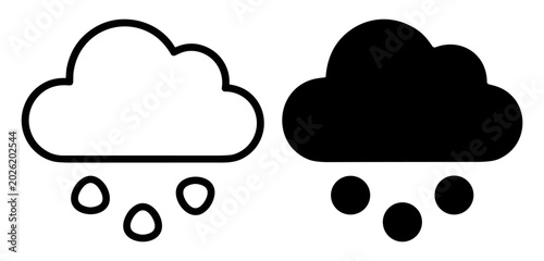 Photos Outline and solid rainy cloud weather icons with precipitation and forecast symb