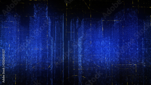 Abstract glowing blue technology vertical lines