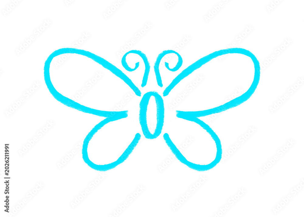 Fototapeta premium A simple blue butterfly logo on a white background