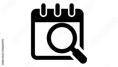 Tableau sur toile Search calendar event icon represents event discovery, schedule lookup, and cale
