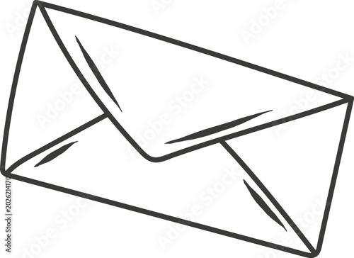 Cuadro en lienzo Envelope Mail Sealed Hand Drawn