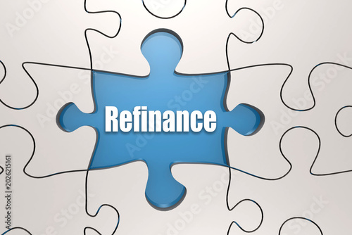 Refinance word on jigsaw puzzle