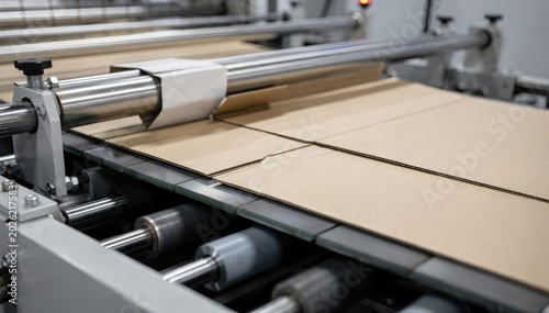 Medium shot of a machine precisely creasing light board cartons ensuring smooth fold lines for easy and clean packaging assembly in automated production.