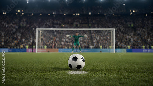 Football Ball Facing Goalkeeper