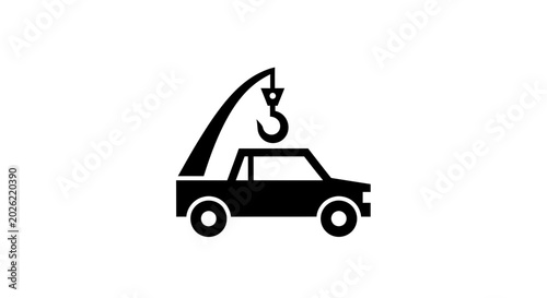 Schilderij op canvas Tow Truck Icon: Vehicle Recovery and Assistance Service Symbol