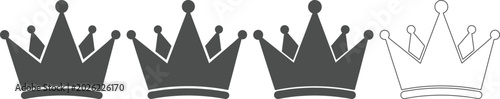 Collection of crown icons in different styles and colors for royalty and nobility symbols  various crowns