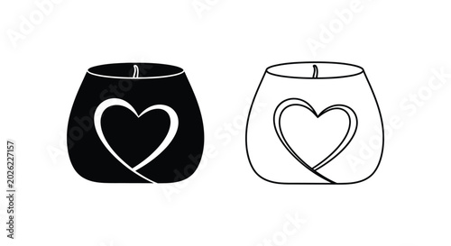 Fotografie Candle in glass holder with heart set