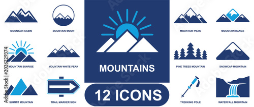 Photos Mountains icon set