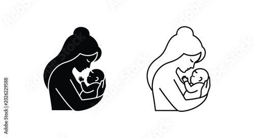 Mother holding baby in two styles child