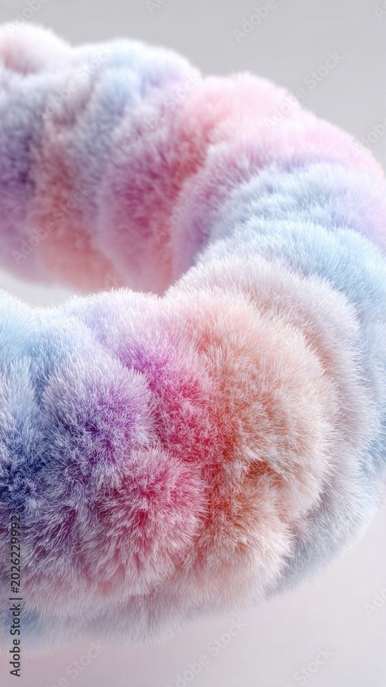 Fototapeta premium Soft Pastel Rainbow Fur Texture
