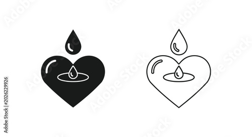 Heart shaped candle with dripping wax