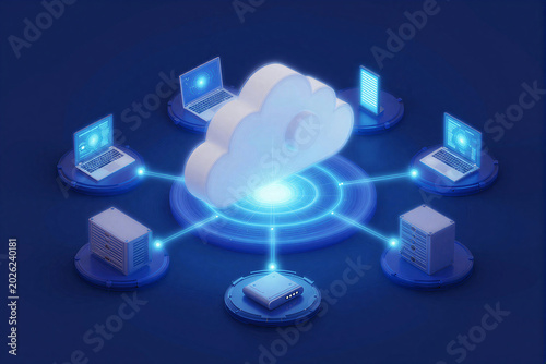 Vibrant isometric cloud network