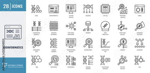 Foto Bioinformatic icon set