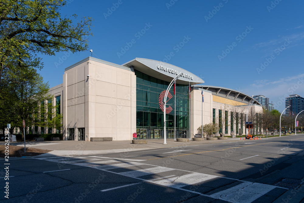 Naklejka premium Toronto, Ontario, Canada - May 18, 2026: Enercare Centre located at Exhibition Place in Toronto, Canada. Enercare Centre is recognized as Canada's largest convention center. 