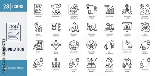 Photos Population icon set