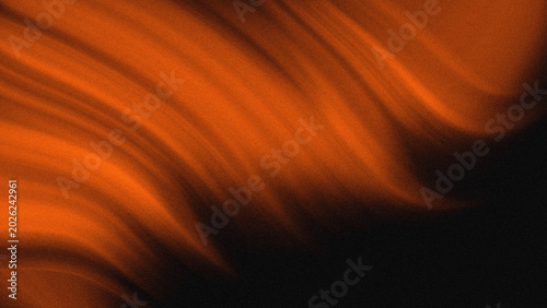 Fotografie Abstract glowing orange light leaks on dark background with grain texture