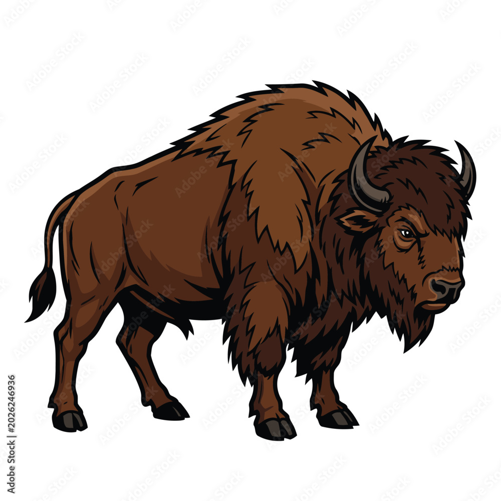 Obraz premium bison vector image