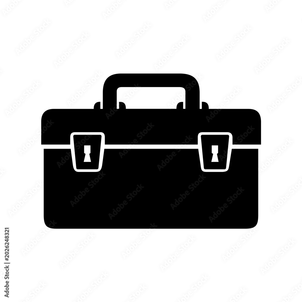 Fototapeta premium Black Toolbox Icon Vector Illustration