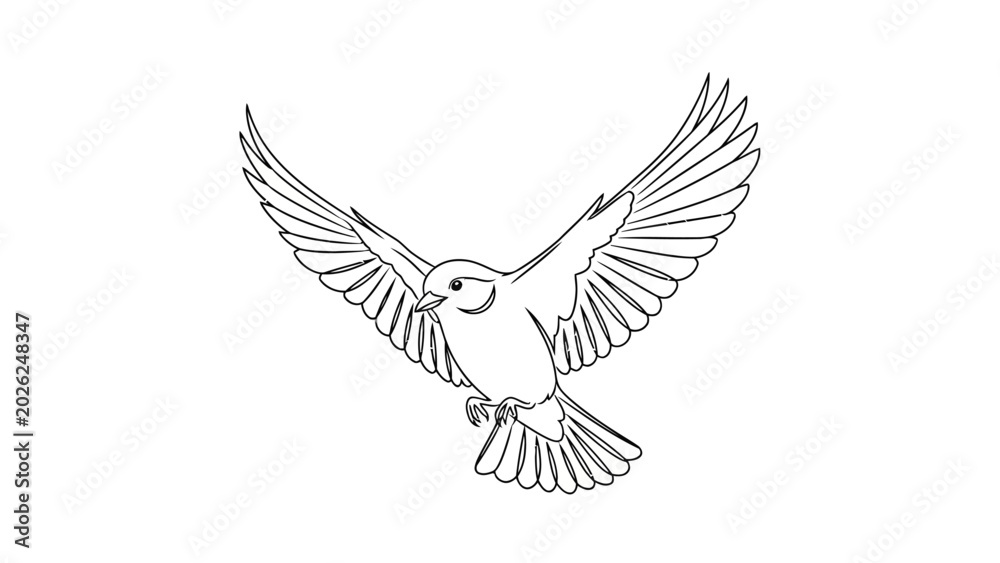 Fototapeta premium Bird in Flight Illustration.
