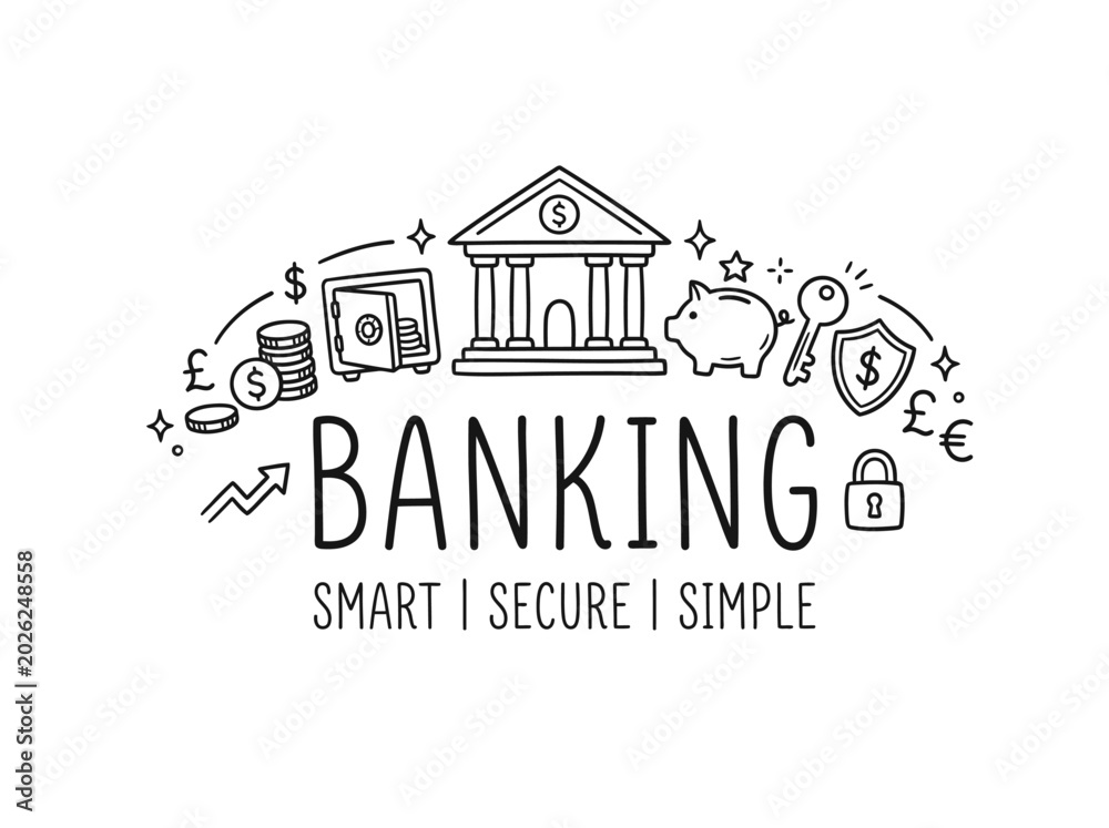 Fototapeta premium Banking Smart Secure Simple Finance.