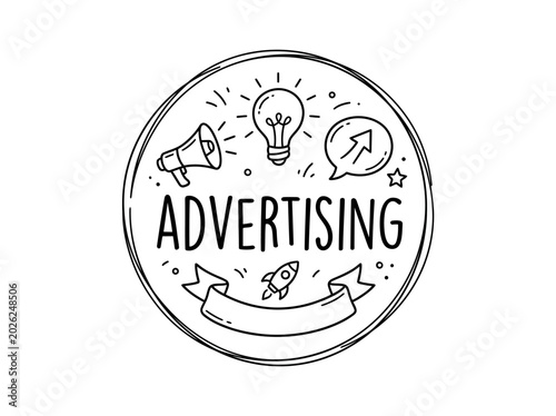 Bild auf Leinwand Advertising Logo Design Elements Combined.