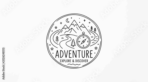 Фотография Adventure travel logo with compass.