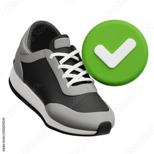 Approve Sport Shoe 3D Icon Isolated On The Transparent Background