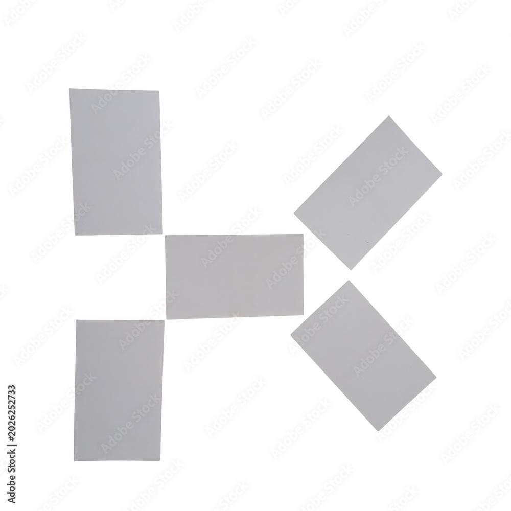 Fototapeta premium Abstract geometric k shape in gray color on plain background