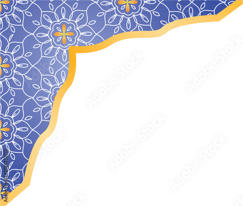 Islamic Border Decoration with Geometric Pattern