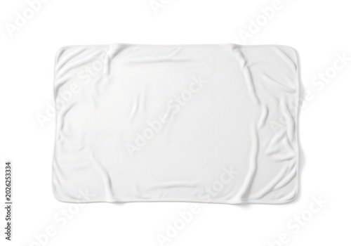 Isolated soft white fleece blanket with realistic folds, cozy textile texture, perfect for home decor branding mockup