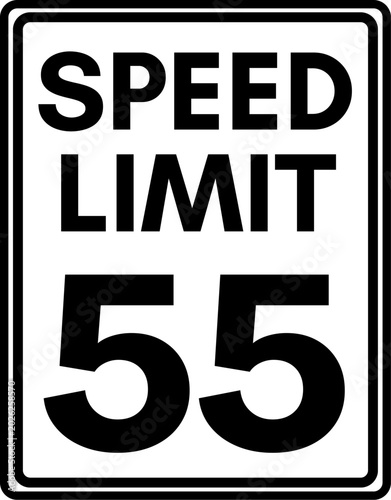Foto Maximum Speed Limit 55 mph Traffic Sign Vector