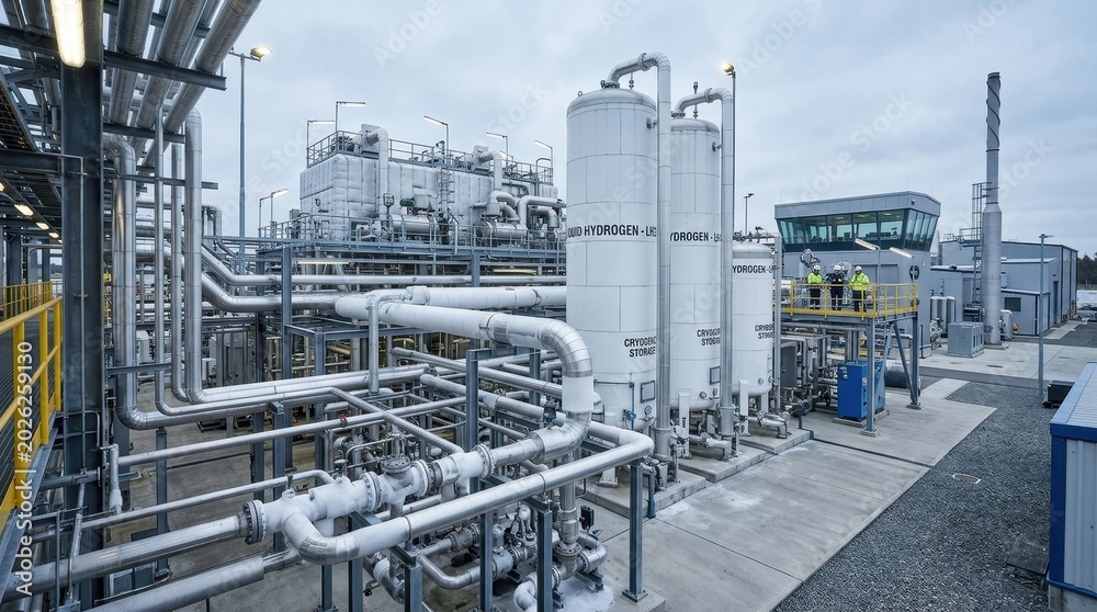 © My Mum  - Large-scale hydrogen production and storage facility with complex industrial infrastructure