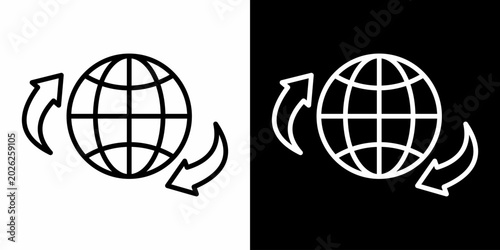 Global Trade White Icon Set Design